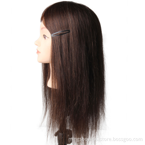 Beauty Salon Equipment Training  Female Head With 100% Human Hair For Barber Practice Training Mannequin Head